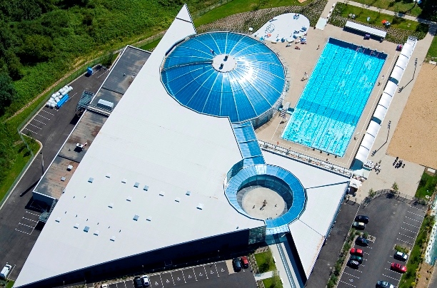 Vue aerienne Stade Aquatique vichy J. Mondiere