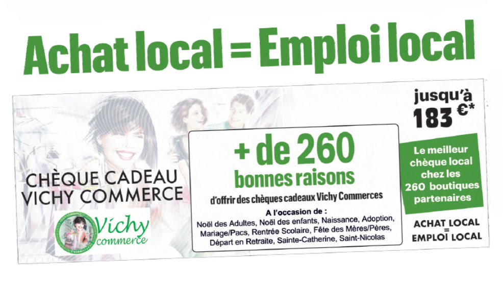 cheque cadeau Vichy commerce